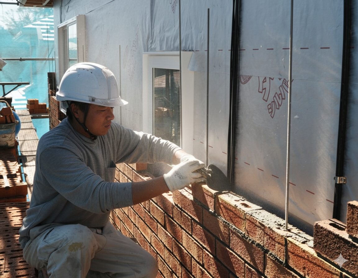 横浜市の工務店房のブログ　🧱 建築外壁における貼りのタイルと積むレンガの家の違い