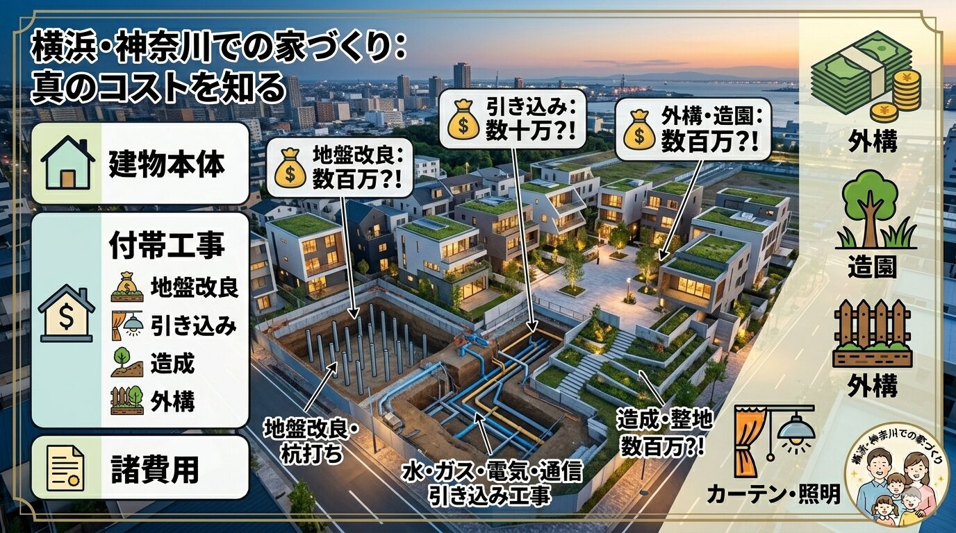横浜市の工務店房のブログ　横浜・神奈川で注文住宅を建てるなら！「付帯工事」の落とし穴と予算の立て方